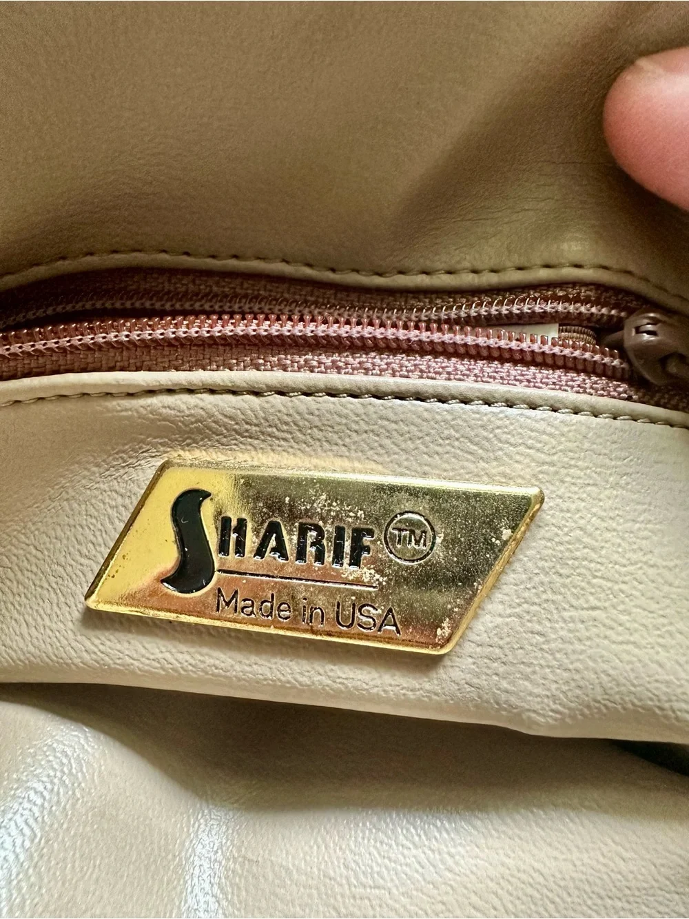 Sharif Vintage Tan & Beige Patterned Bag